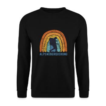 Alpenüberquerung Alpen Wandern - Unisex Pullover - Schwarz - Vorne - Alina (178cm) & Michal (187cm)