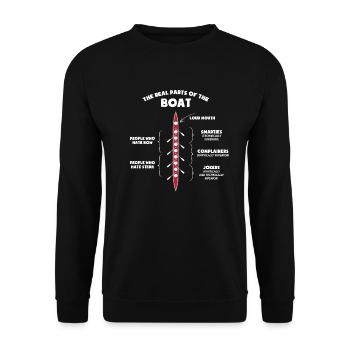Rudern The Real Parts Of The Boat - Unisex Pullover - Schwarz - Vorne - Alina (178cm) & Michal (187cm)