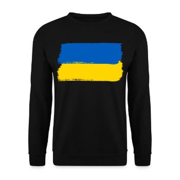 Ukraine Flagge - Unisex Pullover - Schwarz - Vorne - Alina (178cm) & Michal (187cm)