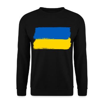 Ukraine Flagge - Unisex Pullover - Schwarz - Vorne - Alina (178cm) & Michal (187cm)