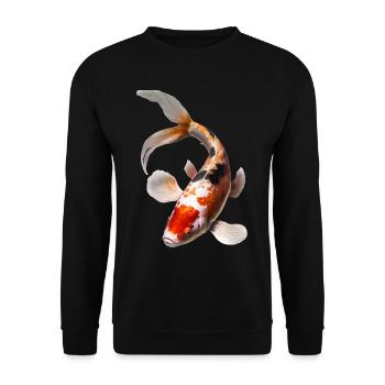 Japanischer Koi-Karpfen - Unisex Pullover - Schwarz - Vorne - Alina (178cm) & Michal (187cm)
