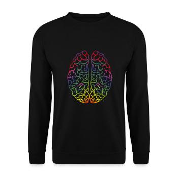 Buntes Gehirn Hirn - Unisex Pullover - Schwarz - Vorne - Alina (178cm) & Michal (187cm)
