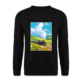 Orient Express Europa Deko Vintage Reiseposter - Unisex Pullover - Schwarz - Vorne - Alina (178cm) & Michal (187cm)