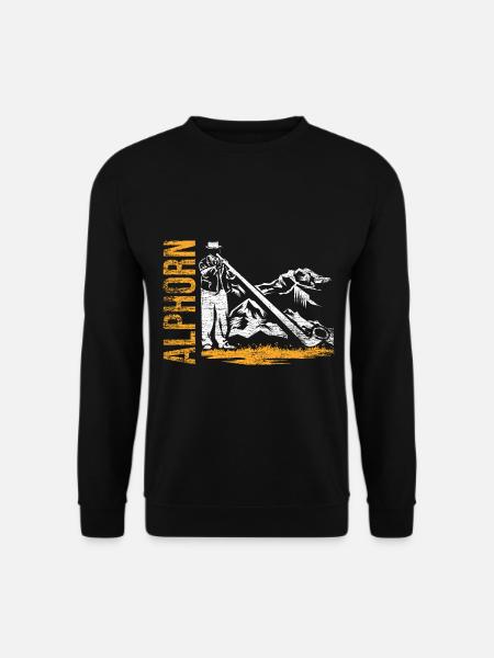 Volltönendes Alphorn Almklang - Unisex Pullover - Schwarz