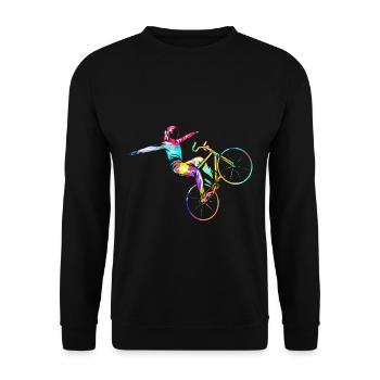 Flinker Kunstradfahrer Hallenturnier - Unisex Pullover - Schwarz - Vorne - Alina (178cm) & Michal (187cm)
