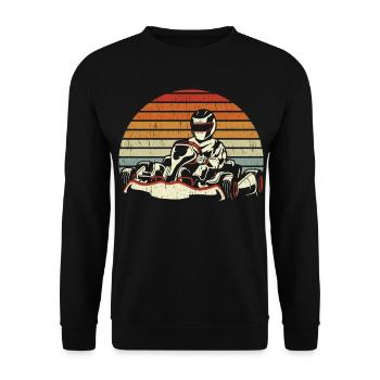 GoKart Vintage Rennbahn Go Kart - Unisex Pullover - Schwarz - Vorne - Alina (178cm) & Michal (187cm)