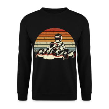 GoKart Vintage Rennbahn Go Kart - Unisex Pullover - Schwarz - Vorne - Alina (178cm) & Michal (187cm)