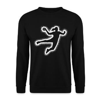 Handball Handballspielerin Frauen Handballerin - Unisex Pullover - Schwarz - Vorne - Alina (178cm) & Michal (187cm)