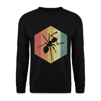 Krabbelige Ameise Insektenwelt - Unisex Pullover - Schwarz - Vorne - Alina (178cm) & Michal (187cm)