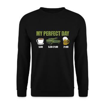 Tank Panzerfahrer Panzer - Unisex Pullover - Schwarz - Vorne - Alina (178cm) & Michal (187cm)