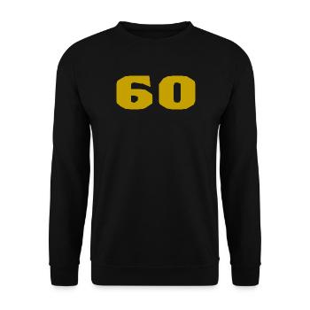 60. 60 JAHRE. 60-JÄHRIGES JUBILÄUM. 60. GEBURTSTAG. - Unisex Pullover - Schwarz - Vorne - Alina (178cm) & Michal (187cm)