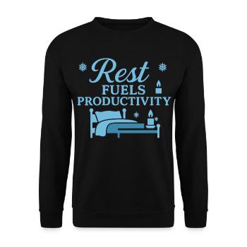 Ruhe stärkt Produktivität - Unisex Pullover - Schwarz - Vorne - Alina (178cm) & Michal (187cm)