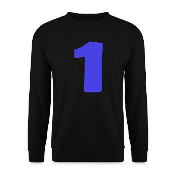 1. 1 JAHR. 1. JAHRESTAG. 1 JAHR GEBURTSTAG - Unisex Pullover - Schwarz - Vorne - Alina (178cm) & Michal (187cm)