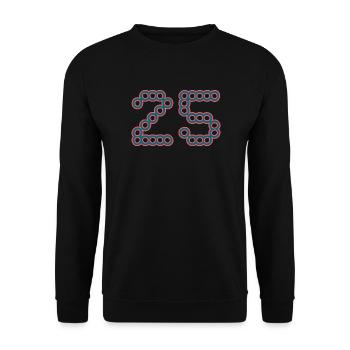 25. 25 ANS. 25e ANNIVERSAIRE. ANNIVERSAIRE 25 ANS. - Sweat-shirt Unisexe - noir - Devant - Alina (178cm) & Michal (187cm)