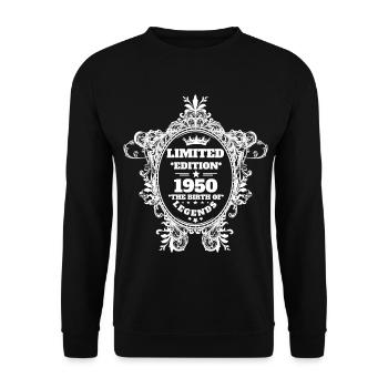 1950 - Unisex Pullover - Schwarz - Vorne - Alina (178cm) & Michal (187cm)