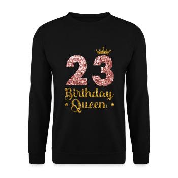 23.Geburtstag Königin 23 Jahre Zweiundzwanzig - Unisex Pullover - Schwarz - Vorne - Alina (178cm) & Michal (187cm)