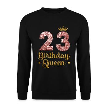 23.Geburtstag Königin 23 Jahre Zweiundzwanzig - Unisex Pullover - Schwarz - Vorne - Alina (178cm) & Michal (187cm)