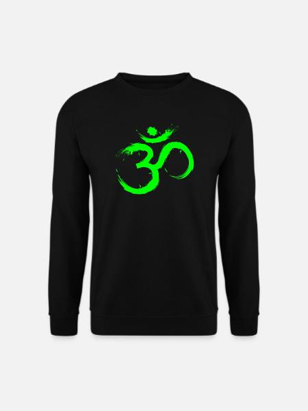 Om Design Symbol Meditation Befreiung Limone Grün - Unisex Pullover - Schwarz