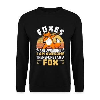 Ich bin ein Fuchs Wildtier Tier Füchsin Füchse - Unisex Pullover - Schwarz - Vorne - Alina (178cm) & Michal (187cm)