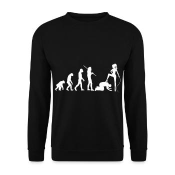 Evolution Domina - Weiße Silhouetten mit Peitsche - Unisex Pullover - Schwarz - Vorne - Alina (178cm) & Michal (187cm)