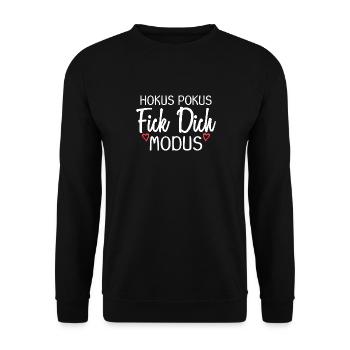 Hokus Pokus Fick dich Modus - Unisex Pullover - Schwarz - Vorne - Alina (178cm) & Michal (187cm)