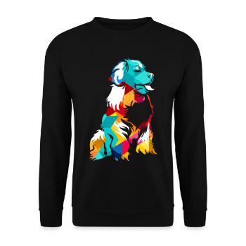Kräftiger Berner Sennenhund Zughund - Unisex Pullover - Schwarz - Vorne - Alina (178cm) & Michal (187cm)