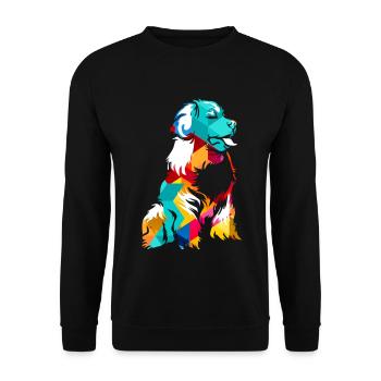 Kräftiger Berner Sennenhund Zughund - Unisex Pullover - Schwarz - Vorne - Alina (178cm) & Michal (187cm)