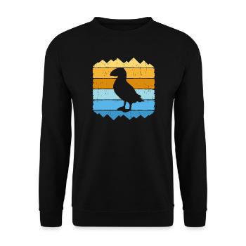 Puffin Papageitaucher Papageientaucher Island - Unisex Pullover - Schwarz - Vorne - Alina (178cm) & Michal (187cm)