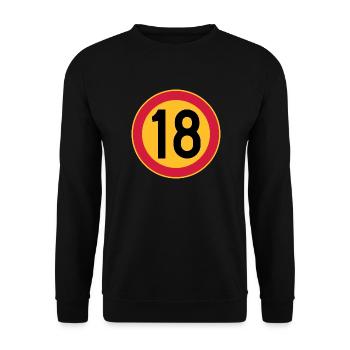 18 Geschwindigkeitsbegrenzung - Unisex Pullover - Schwarz - Vorne - Alina (178cm) & Michal (187cm)