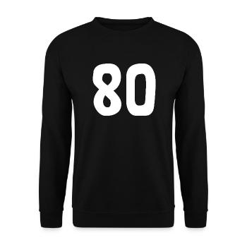 80. 80 JAHRE. 80-JÄHRIGES JUBILÄUM. 80. GEBURTSTAG. - Unisex Pullover - Schwarz - Vorne - Alina (178cm) & Michal (187cm)
