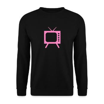 Fernseher - TV - Unisex Pullover - Schwarz - Vorne - Alina (178cm) & Michal (187cm)
