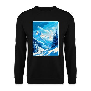 St. Anton am Arlberg Österreich Vintage Reiseplakat - Unisex Pullover - Schwarz - Vorne - Alina (178cm) & Michal (187cm)