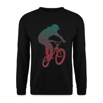 BMX Stunts Bike verpixelt Kinder Fahrrad BMX - Unisex Pullover - Schwarz - Vorne - Alina (178cm) & Michal (187cm)