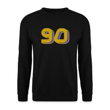 90. 90 JAHRE. 90. JAHRESTAG. 90-JÄHRIGES JUBILÄUM. - Unisex Pullover - Schwarz - Vorne - Alina (178cm) & Michal (187cm)