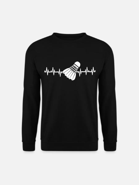Badminton Sport Heartbeat Love - Unisex Pullover - Schwarz