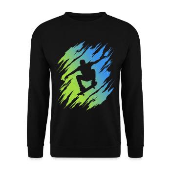 Skateboarding Tricks Skateboard Skater - Unisex Pullover - Schwarz - Vorne - Alina (178cm) & Michal (187cm)