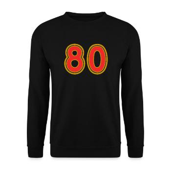 80. 80 ANS. 80e ANNIVERSAIRE. ANNIVERSAIRE 80 ANS. - Sweat-shirt Unisexe - noir - Devant - Alina (178cm) & Michal (187cm)