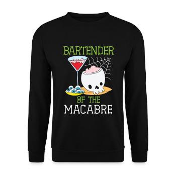Barkeeper des Makabren Barkeeper Halloween - Unisex Pullover - Schwarz - Vorne - Alina (178cm) & Michal (187cm)