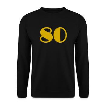 80. 80 ANS. 80e ANNIVERSAIRE. ANNIVERSAIRE 80 ANS. - Sweat-shirt Unisexe - noir - Devant - Alina (178cm) & Michal (187cm)