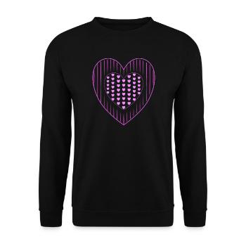 rosa herzen viele pinke Herzen - Unisex Pullover - Schwarz - Vorne - Alina (178cm) & Michal (187cm)