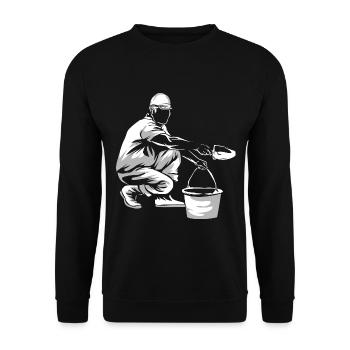 Leidenschaftlicher Fischwirt Aquakultur - Unisex Pullover - Schwarz - Vorne - Alina (178cm) & Michal (187cm)