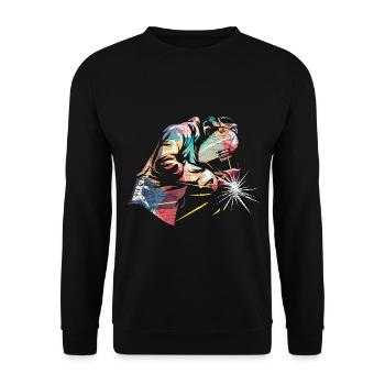 Präziser Schweißer Schweißgerät - Unisex Pullover - Schwarz - Vorne - Alina (178cm) & Michal (187cm)