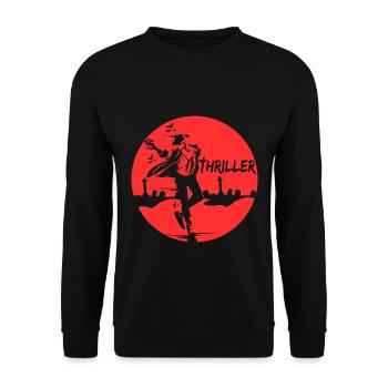 Thriller Friedhof Halloween Verkleidung Krimi - Unisex Pullover - Schwarz - Vorne - Alina (178cm) & Michal (187cm)