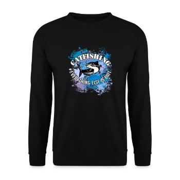 Poisson-chat Wels Waller sur des taches de couleur - Sweat-shirt Unisexe - noir - Devant - Alina (178cm) & Michal (187cm)