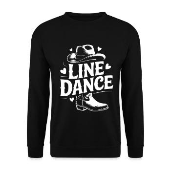 Line Dance mein Hobby - meine Passion - mein Ding - Unisex Pullover - Schwarz - Vorne - Alina (178cm) & Michal (187cm)