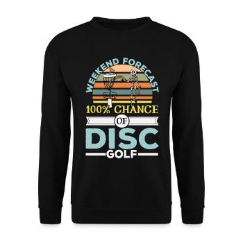 100% Chance auf Scheibengolf Frolf Freizeit-Werfer - Unisex Pullover - Schwarz - Vorne - Alina (178cm) & Michal (187cm)