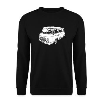 B1000 B-Eintausend DDR Bus Transporter - Unisex Pullover - Schwarz - Vorne - Alina (178cm) & Michal (187cm)