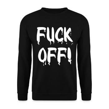 Provokante Frustration – Fuck Off - Unisex Pullover - Schwarz - Vorne - Alina (178cm) & Michal (187cm)