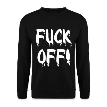 Provokante Frustration – Fuck Off - Unisex Pullover - Schwarz - Vorne - Alina (178cm) & Michal (187cm)
