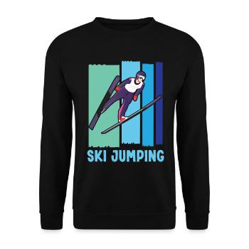 Ski Springen Skispringen - Unisex Pullover - Schwarz - Vorne - Alina (178cm) & Michal (187cm)